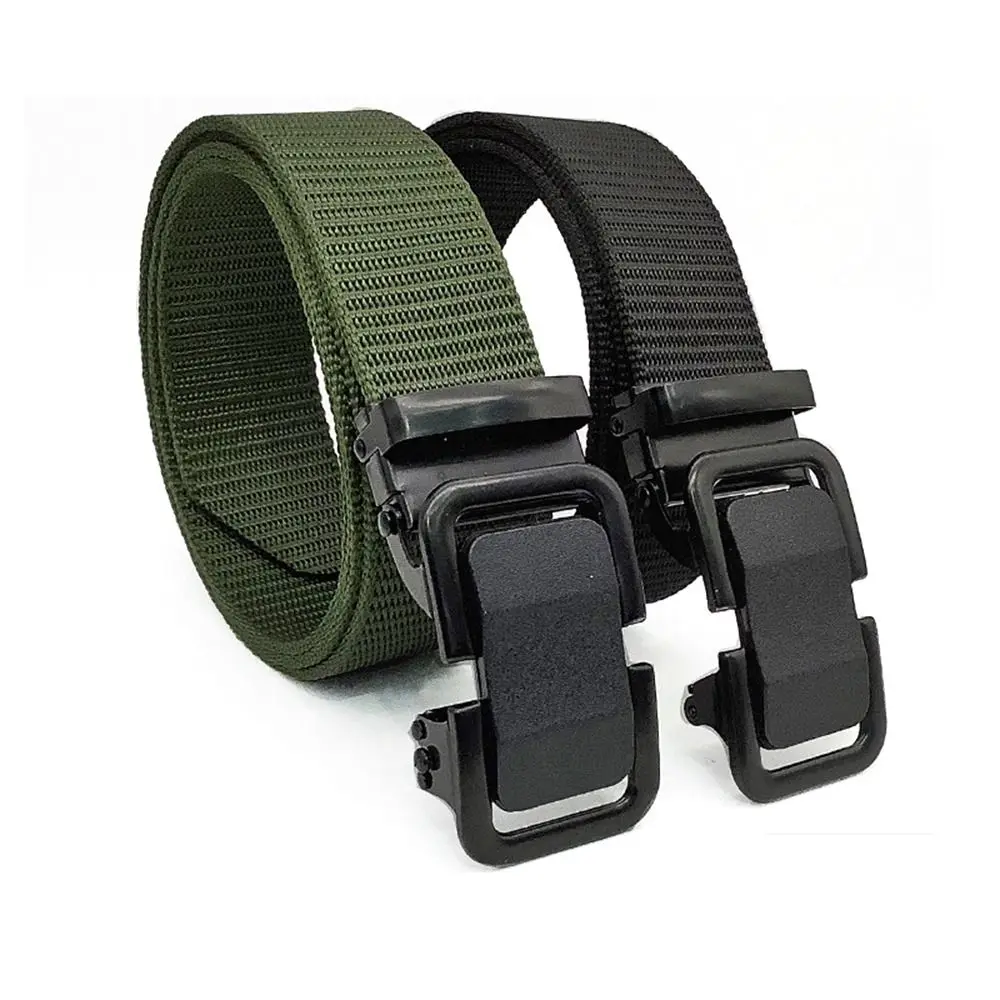 

Plain Color Nylon Webbing Belts Elastic Scrub Outdoor Training Belt Invisible Buckle Breathable Men's Waist Strap Jeans