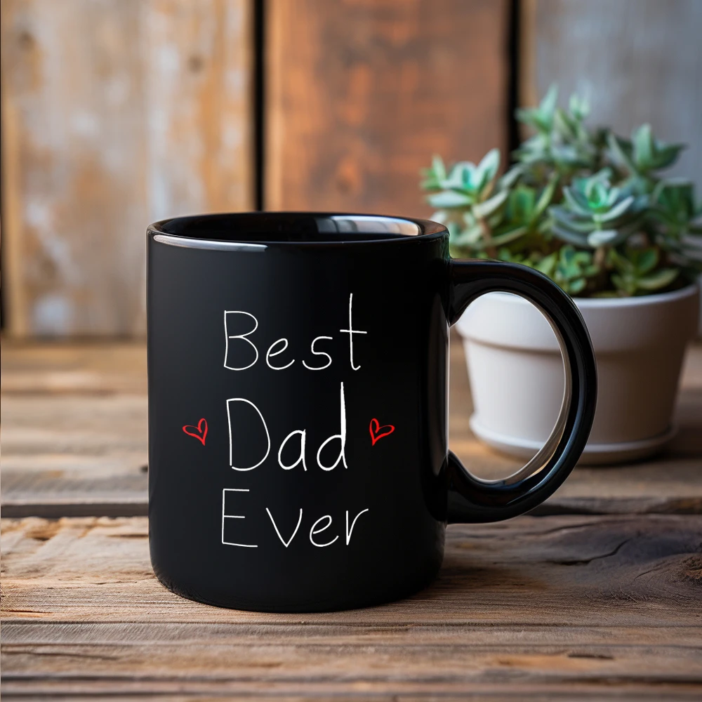 1pc father's day gift coffee mug funny black ceramic papa gift cup christmas day gift for your dad