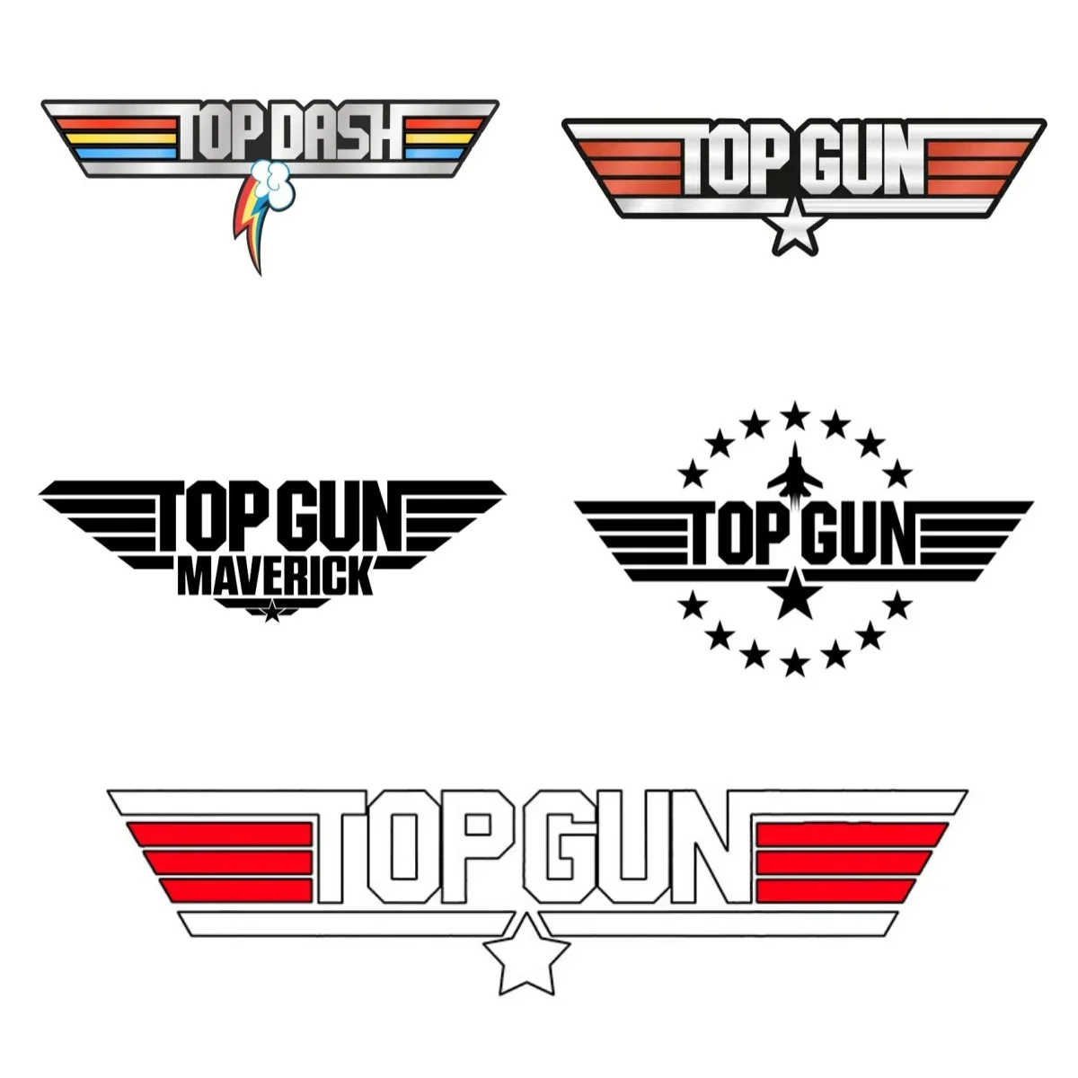 

Wholesale Personalized Top Gun Logo Vinyl Car Sticker Glue Sticker for Motorcycle Body Window PVC Car Styling