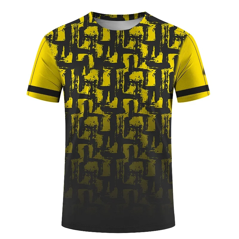 Colorful Geometric Splicing Pattern T Shirt For Men Sport 3D Printed Tees Casual Short Sleeve Round Neck Tops Street T-Shirts