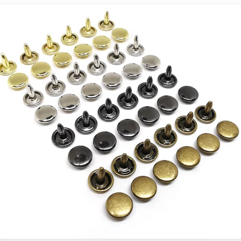 

6mm 7mm 8mm 9mm 10mm 12mm Double Cap Rivet Studs Metal Round Nailhead Spike for Repair Belt Shoes Bag Clothing Leathercraft DIY