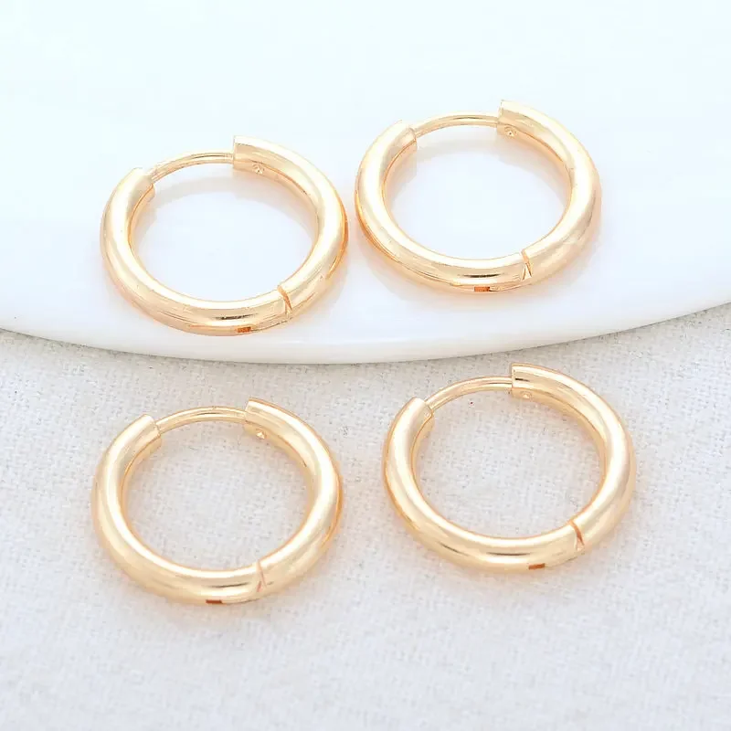 17MM 21MM 14K Gold Color Brass Round Earrings Hoops High Quality Jewelry Making Supplies Diy Findings Accessories