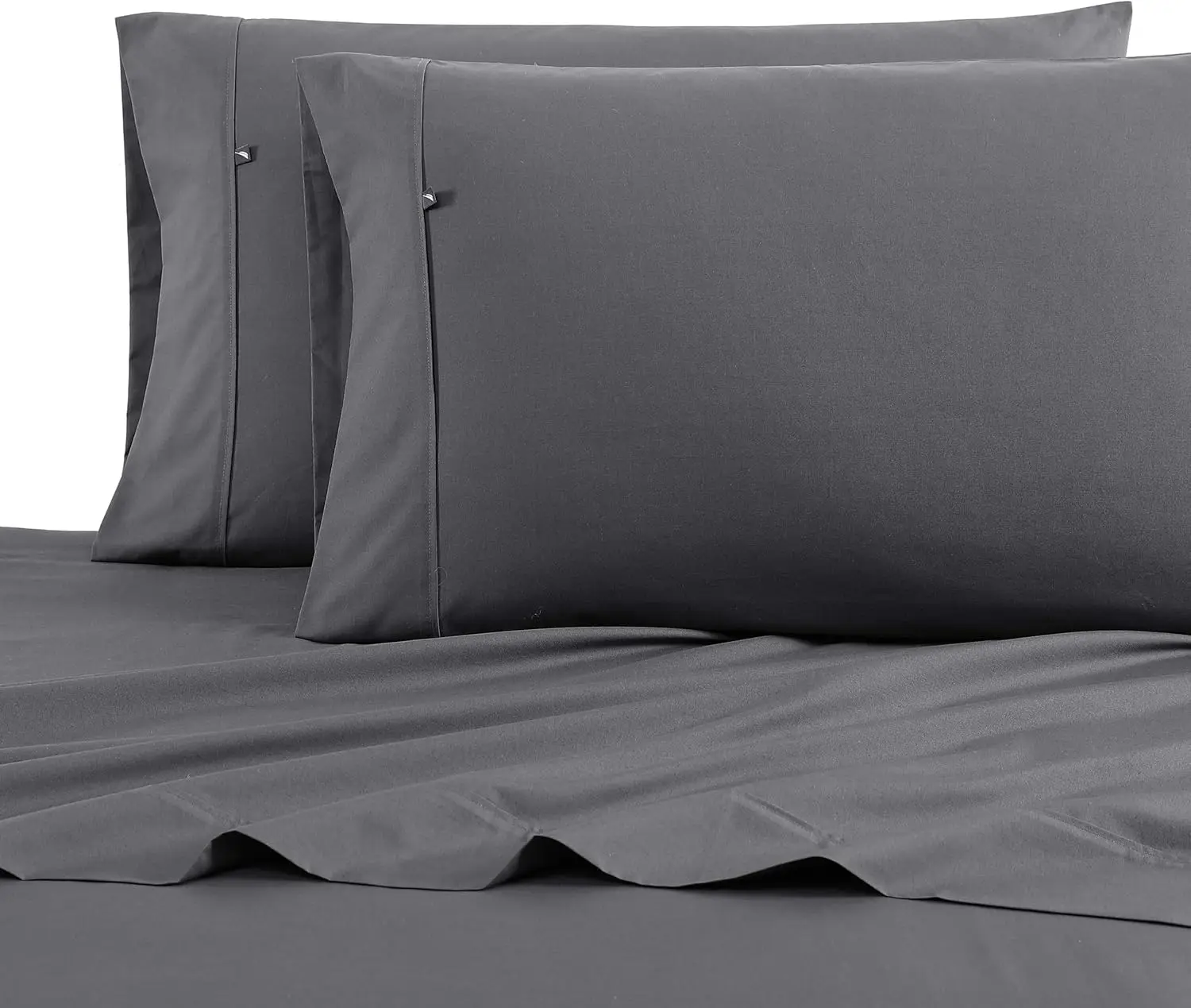 

King Size Cooling Percale Sheet Set, 100% Cotton, Fits Deep Mattress, Whale Grey