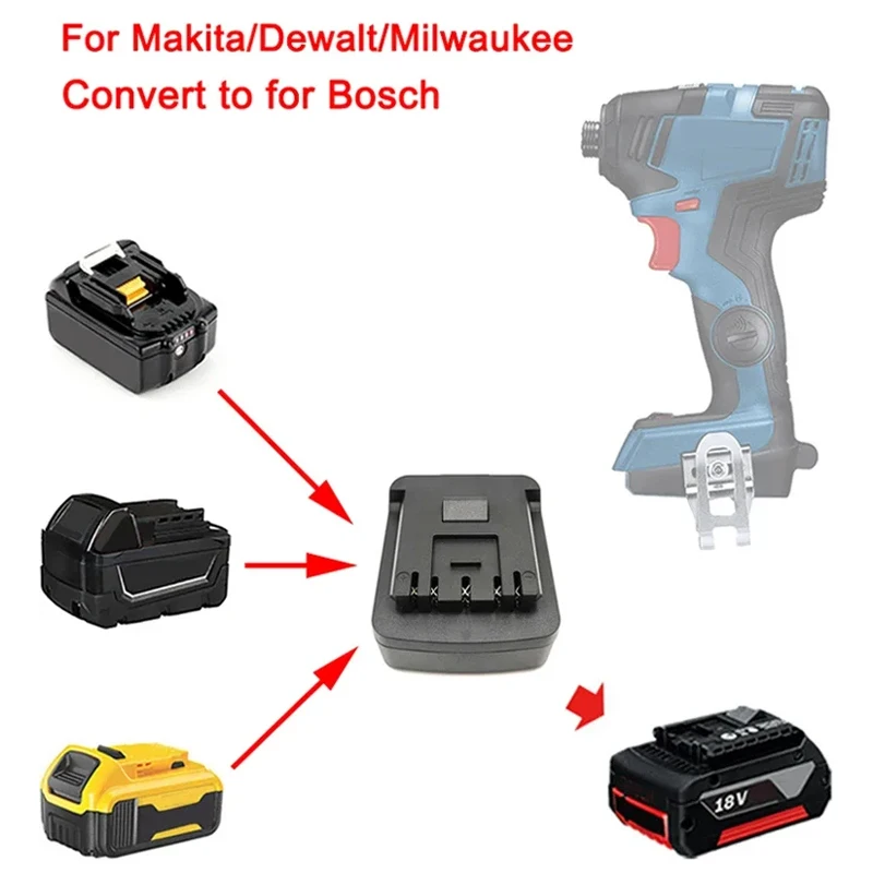 

Tool Adapter for Makita/Dewalt/Milwaukee 18V 20V Li-ion Battery Converter to for Bosch 18V Cordless Power tools Drill