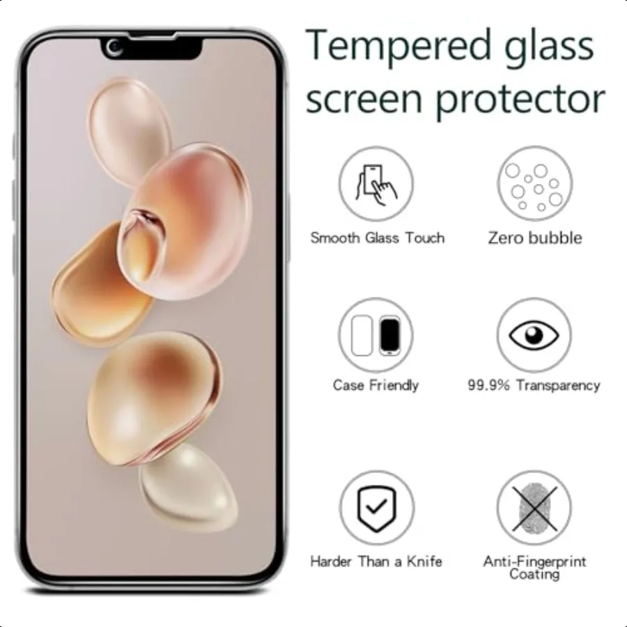 KAREEN, 2 упаковки, защитная пленка для экрана для iPhone 16e, 6,1 дюйма, пленка из закаленного стекла, защита от царапин, без пузырьков, чехол, удобный, легко