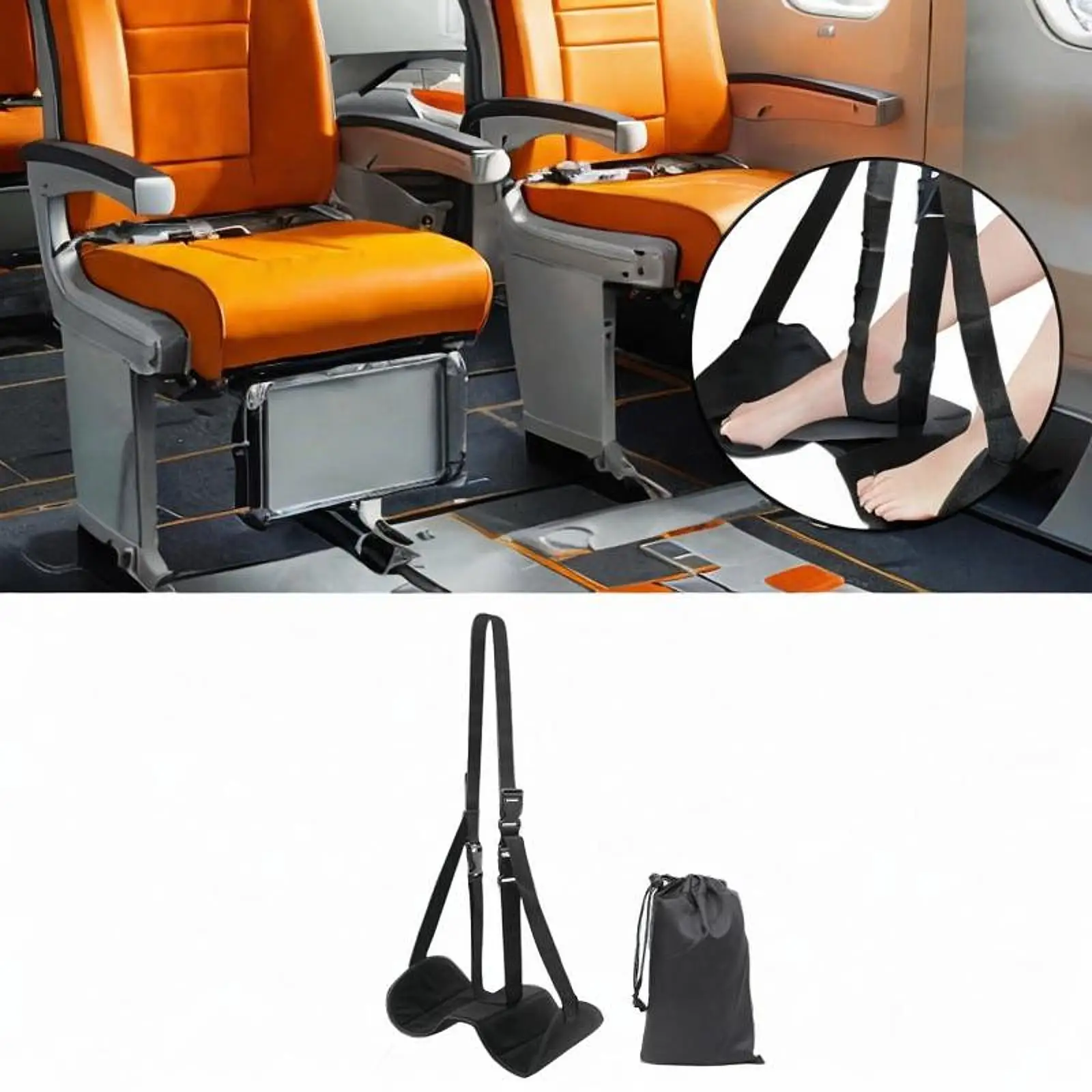 Airplane Foot Rest Hammock Leg Support Cushion Travel Pillow Breathable Portable for Home Office and Flight Essentials