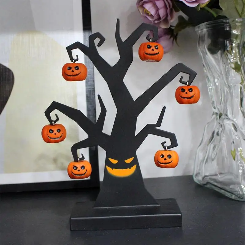 

Pumpkin Tree Figurines Spooky Halloween Tabletop Figurines Ghost Tree Centerpieces Desktop Figurine For Festive Party Decor