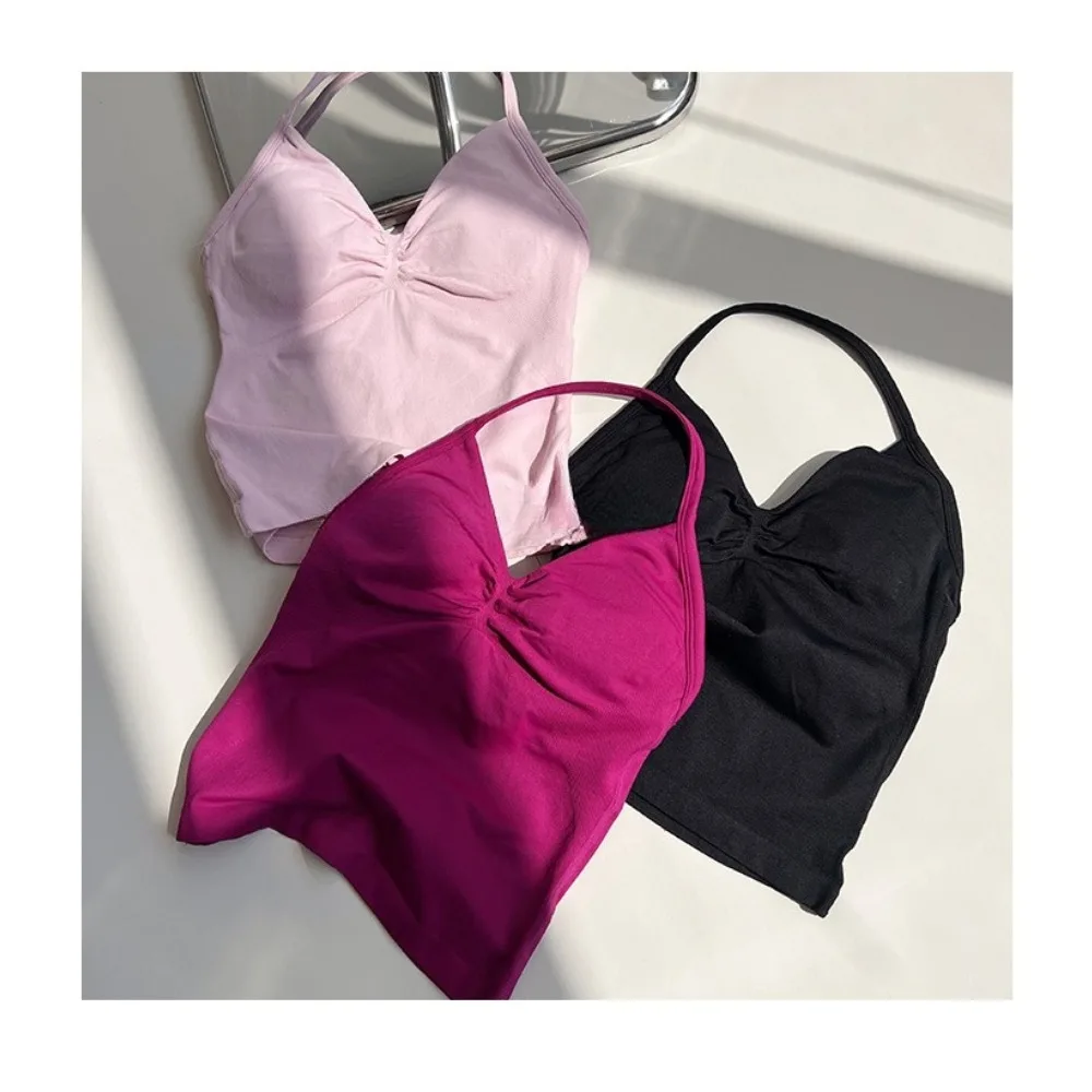 

Summer with Chest Pad High Elastic Sports Fitness Neck Beauty Back Tight Long Vest Seamless Yoga Pilates Vest
