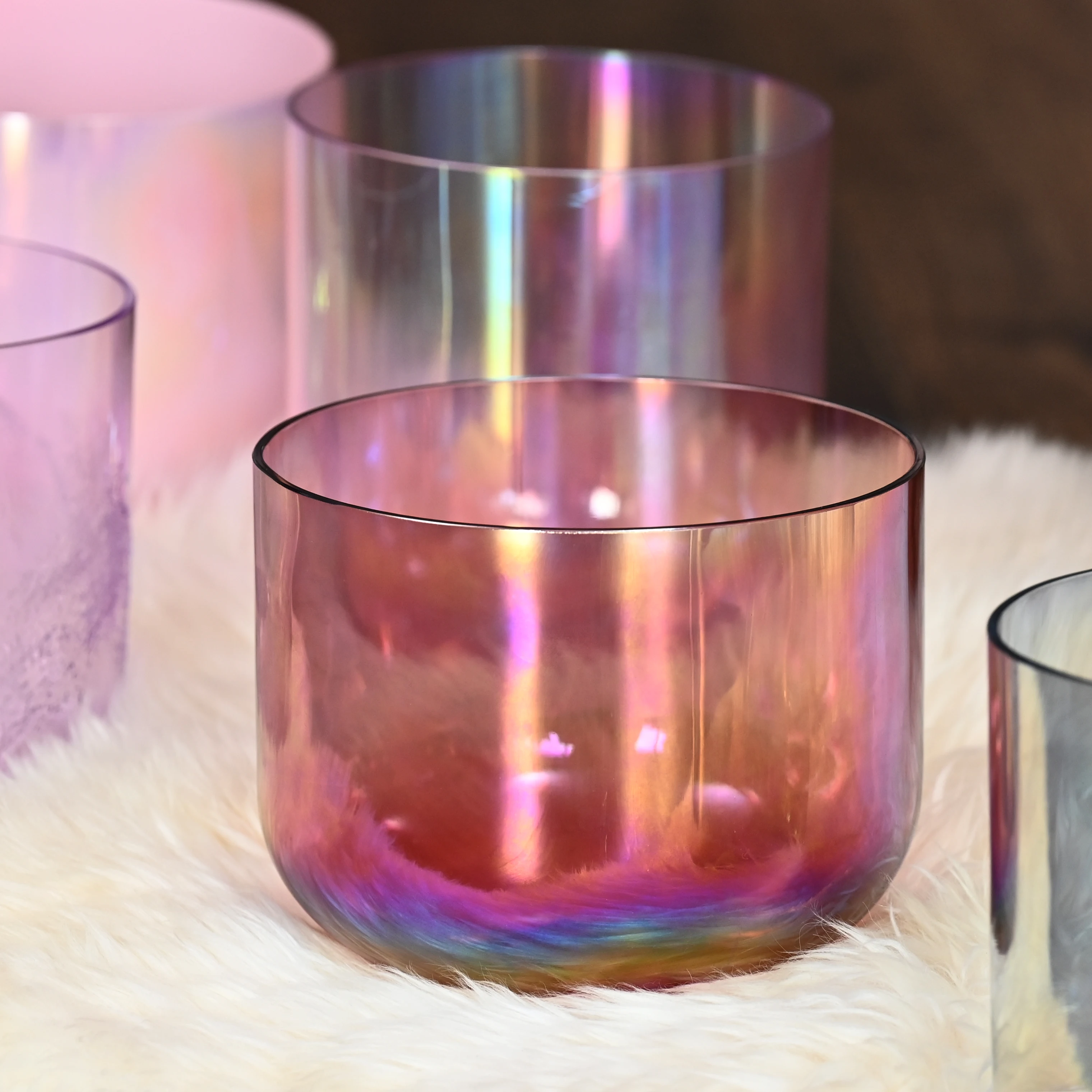 Clear Quartz Crystal Singing Bowl Set With Free Mallet 440Hz/432Hz Frequency Sound Healing & Meditation 99.99% Purity