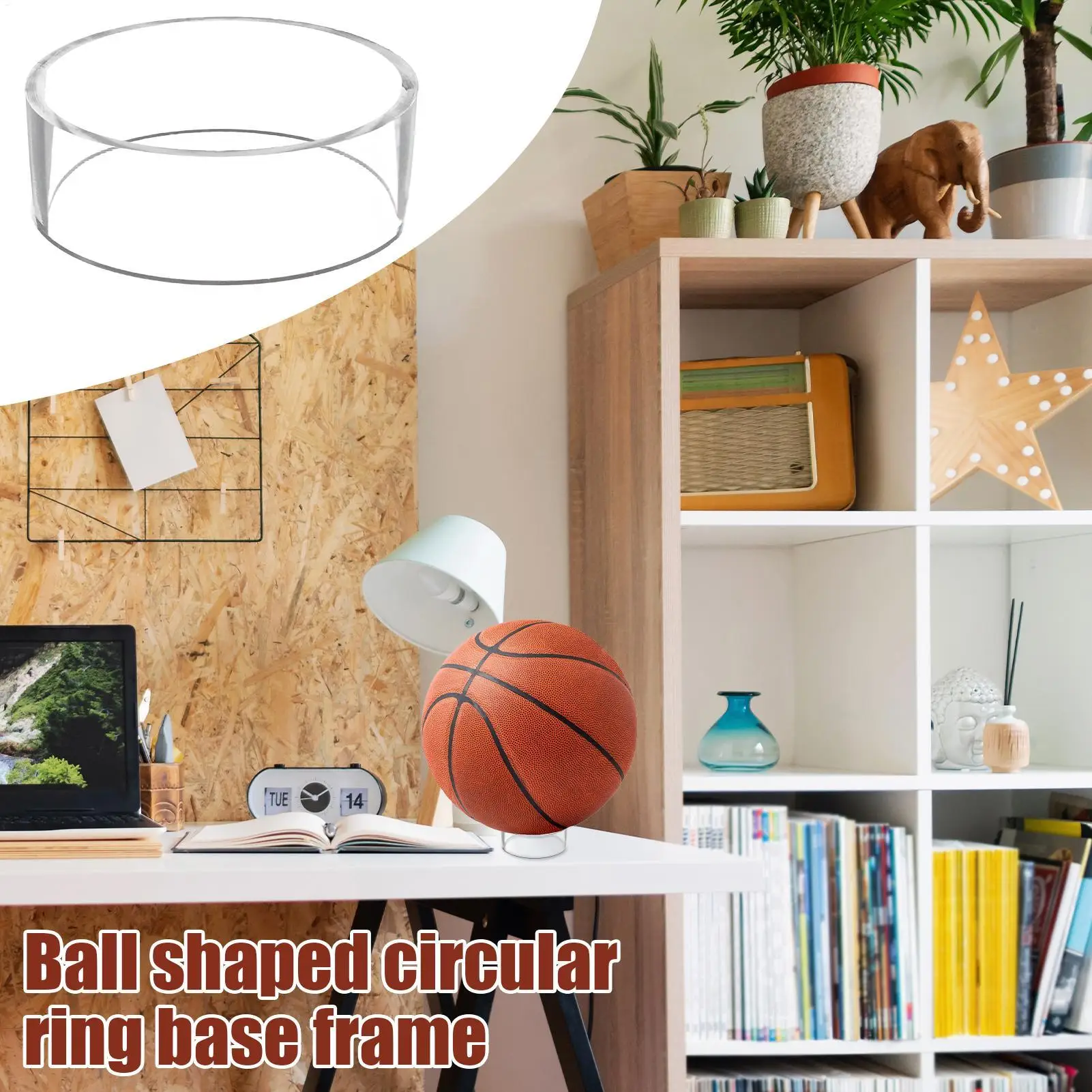 Acrylic Ball Holder Round Ring Ball Stand for Display Acrylic Football Stand Ball Display Holder for Football Basketball Soccer