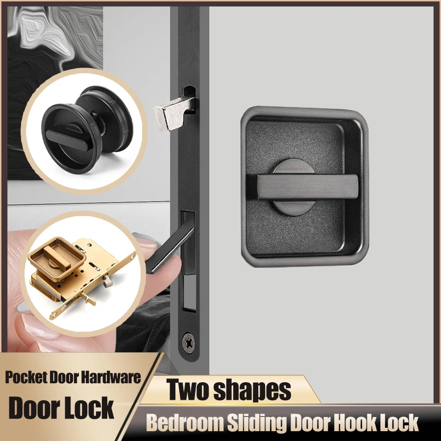 

Pocket Door Circular Sliding Door Lock No Key Simple Pocket Door Hardware Bedroom Sliding Door Hook Lock 1 Set