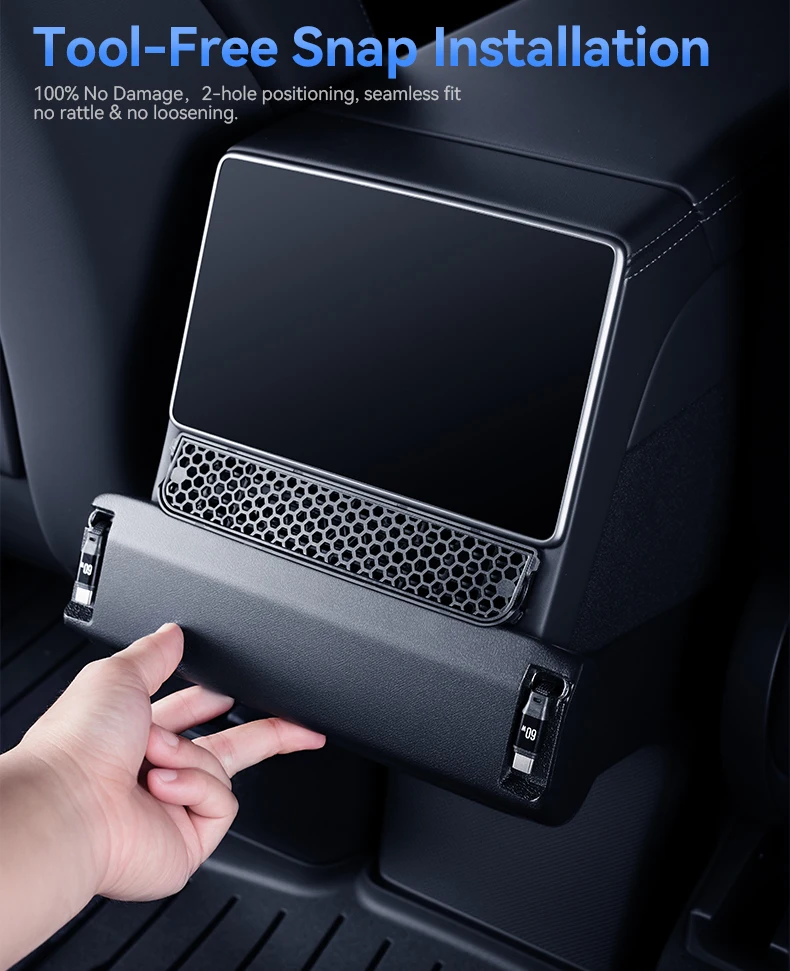 YZ Für Tesla Model YL 2026 3-in-1 Hintere Lüftungsabdeckung 2 Typ-C 60W USB-Hub Dockingstation mit Aroma-Diffusor Schnellladung – Detail 10