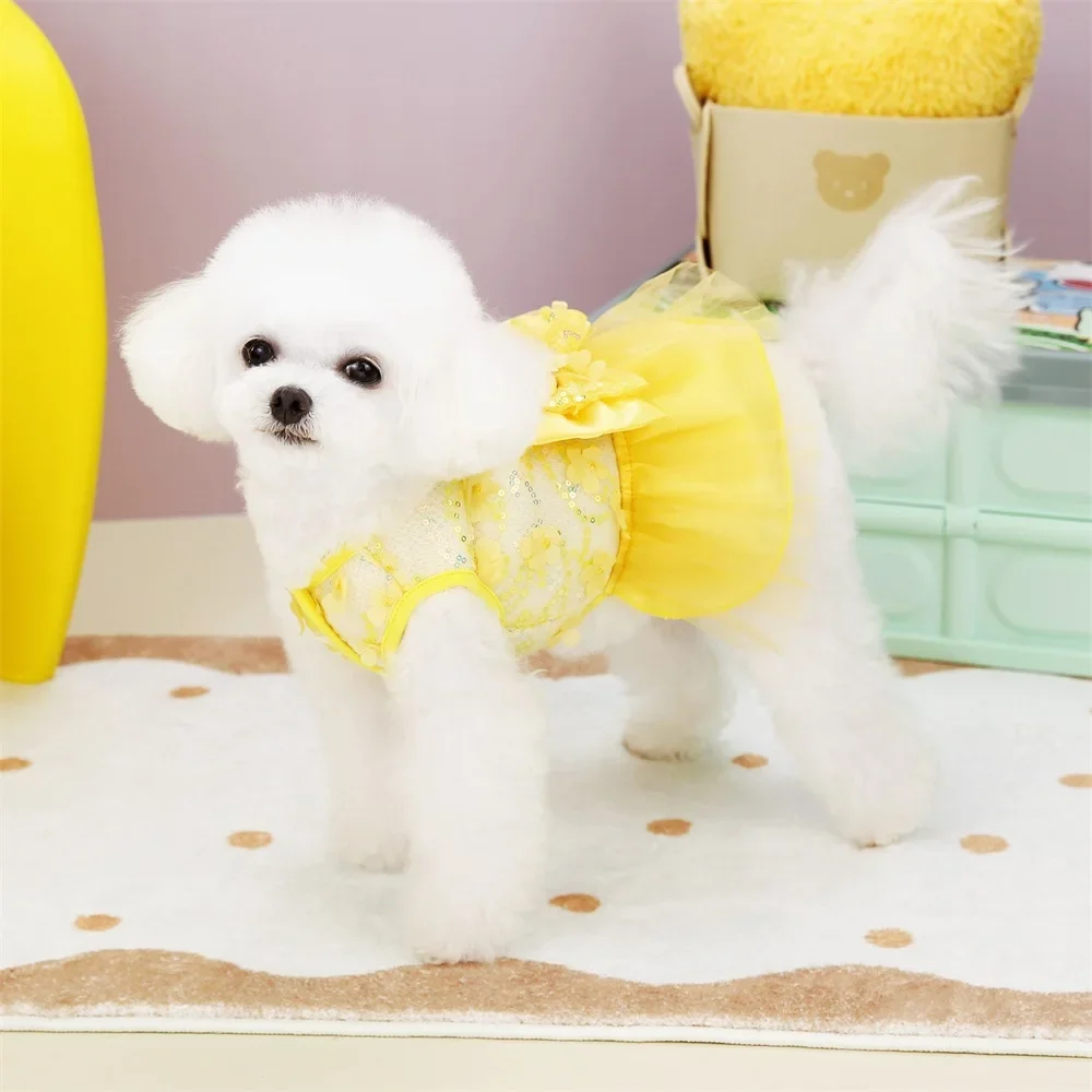 Sweet Summer Pet Princess Clothing Dog Dress for Dogs Skirt Wedding York Chihuahua Poodle for Dogs Skirts Cat Apparel