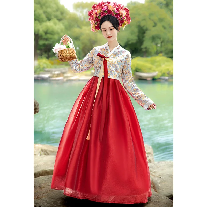 Hanfu Korean Ethnic Retro Court Dress Stage Performance Costume