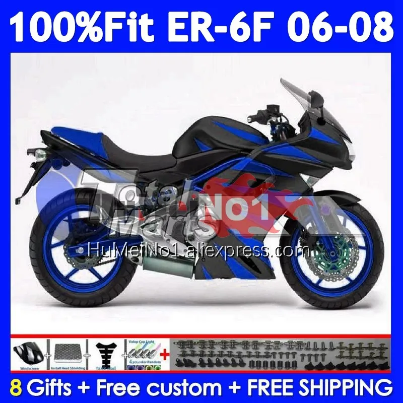 Injection Body For KAWASAKI NINJA 650R ER6 F 650 R ER 6 F 245No.25 ER-6F ER 6F ER6F 06 07 08 2006 2007 2008 Gloss blue Fairing