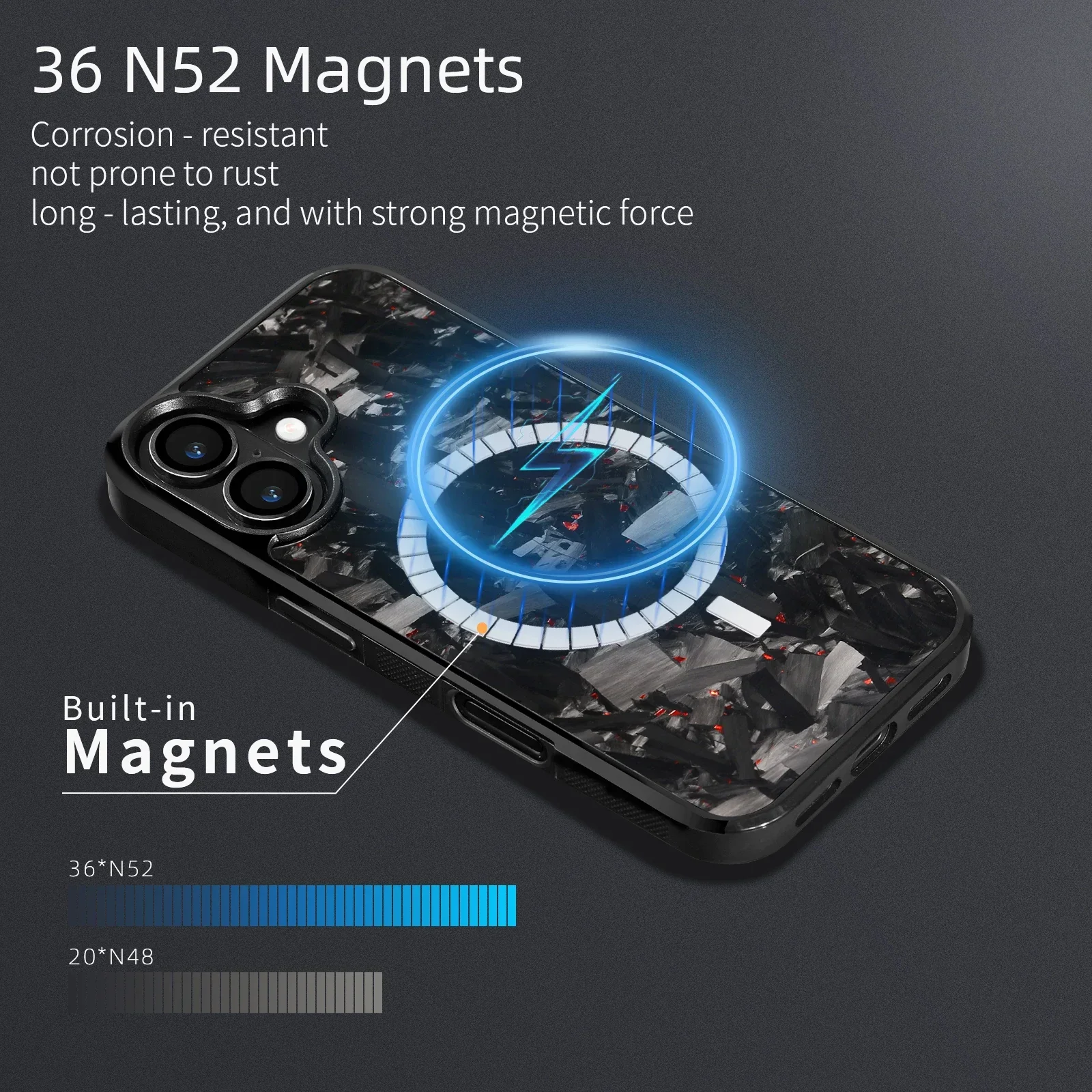 

Premium Quality Magnetic Carbon Fiber 100% Case for iPhone 12 13 14 15 16 17 Pro Max Plus 6.1 6.7 Inch