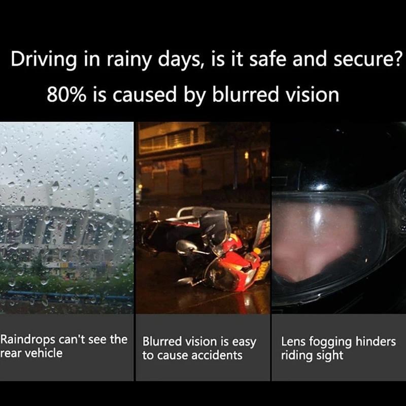 Filme universal para capacete de motocicletas, filme anti-chuva para carros elétricos contra nevoeiro, acessórios adesivos para lentes