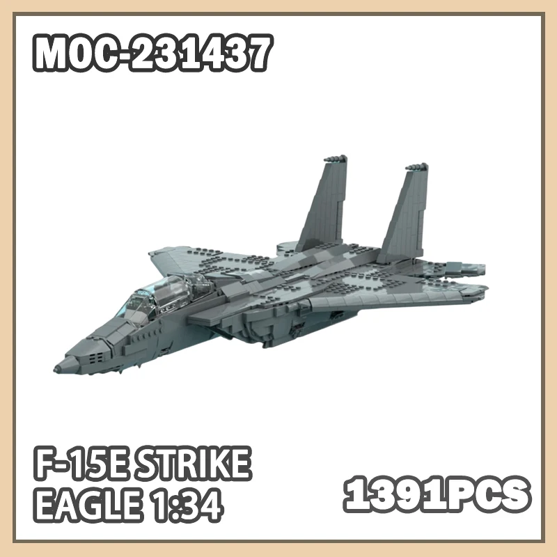 

F-15E Strike Eagle 1:34 1391PCS Building Block Model Brick Military War Series Set Creative Gifts Desktop Decoration MOC-231437