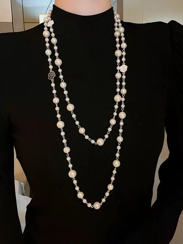 

Модное жемчужное ожерелье XSX Fraance Sle PS0066H, женское ювелирное украшение, универсальное для повседневной зимней одежды