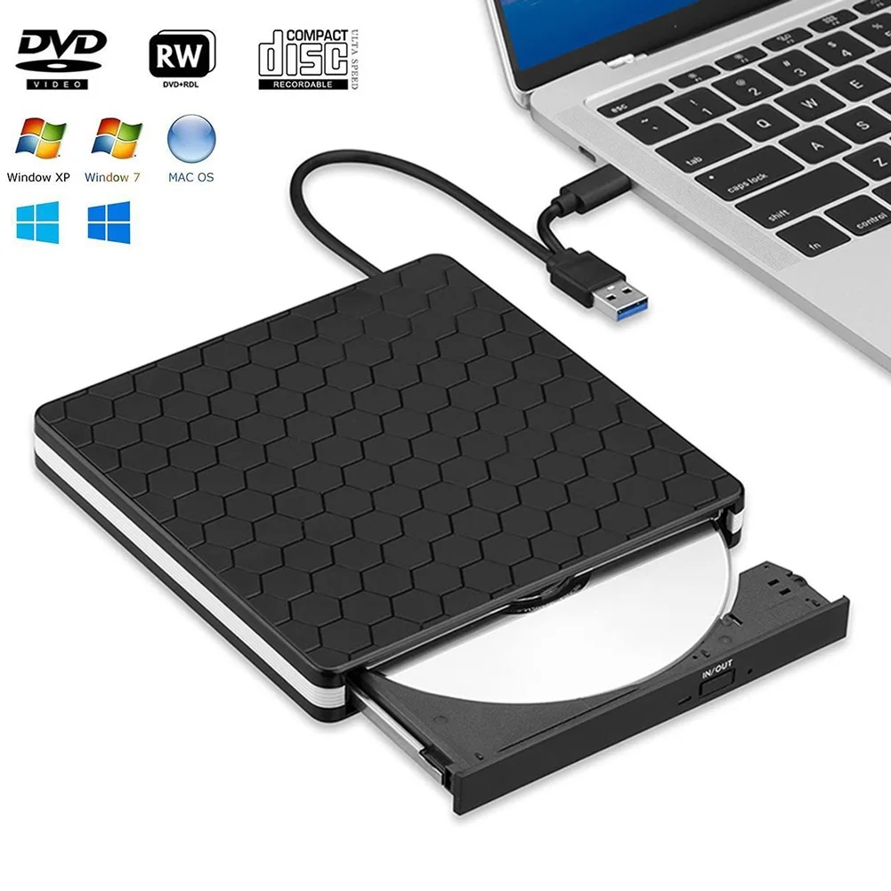 

USB 3.0 Type C внешний CD DVD RW VCD оптический привод тонкая внешняя DVD-горелка устройство для чтения компакт-дисков стандартный корпус для ноутбуков и ПК