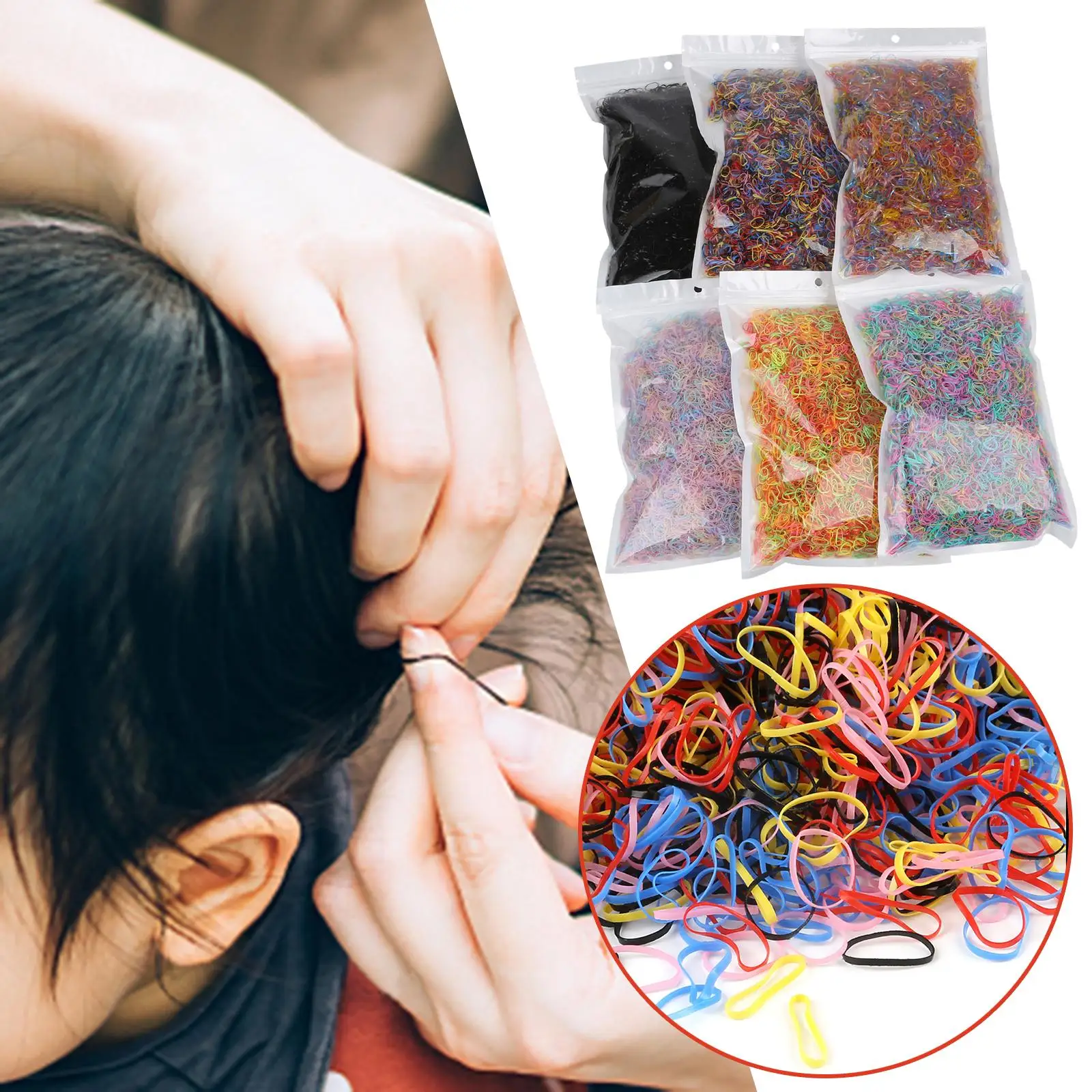 6Pcs Colorful Small Hair Bands Decor Headbands Hair Accessories Ornament