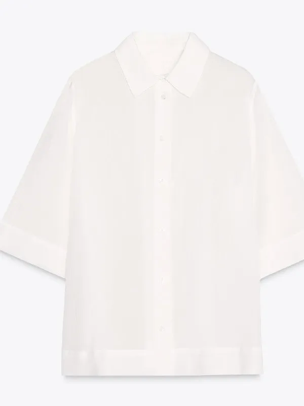 Casual ort Sve irt Ele Sle enkele knop turn-down kraag losse pasvorm zomer dunne stof pure kleur