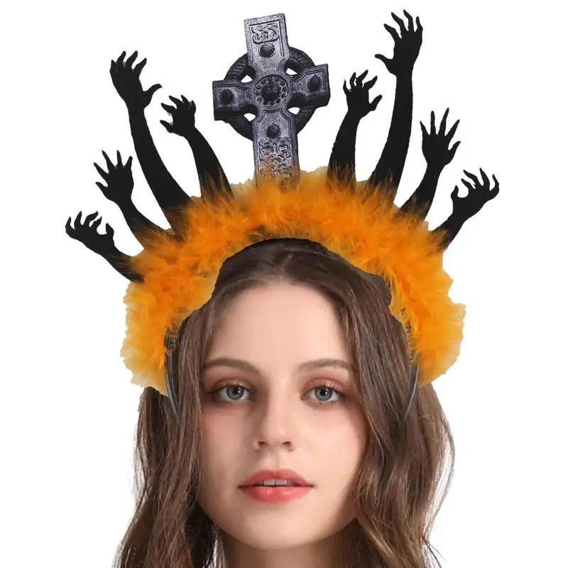 Zombie Hand Halloween Headband Gothic Tombstone Hair Accessories Horror Headwear For Long & Short Hair Colorful Headband