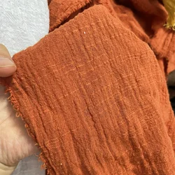 Morbido tessuto di cotone di lino sottile tinta unita materiale organico puro lino naturale per cucire vestiti fatti a mano tessuto Patchwork