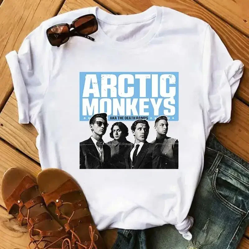 Arctic monyet Rock Band grafis cetak T Shirt pria Fashion Vintage Hip Hop Streetwear lengan pendek ukuran besar T Shirt wanita