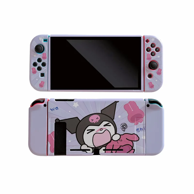 Funda Protectora para Consola de Juegos Nintendo Switch Oled con Diseño de Kuromi de Sanrio, Carcasa Suave Anti-Caídas, Pintura Exquisita, Regalo de Cumpleaños