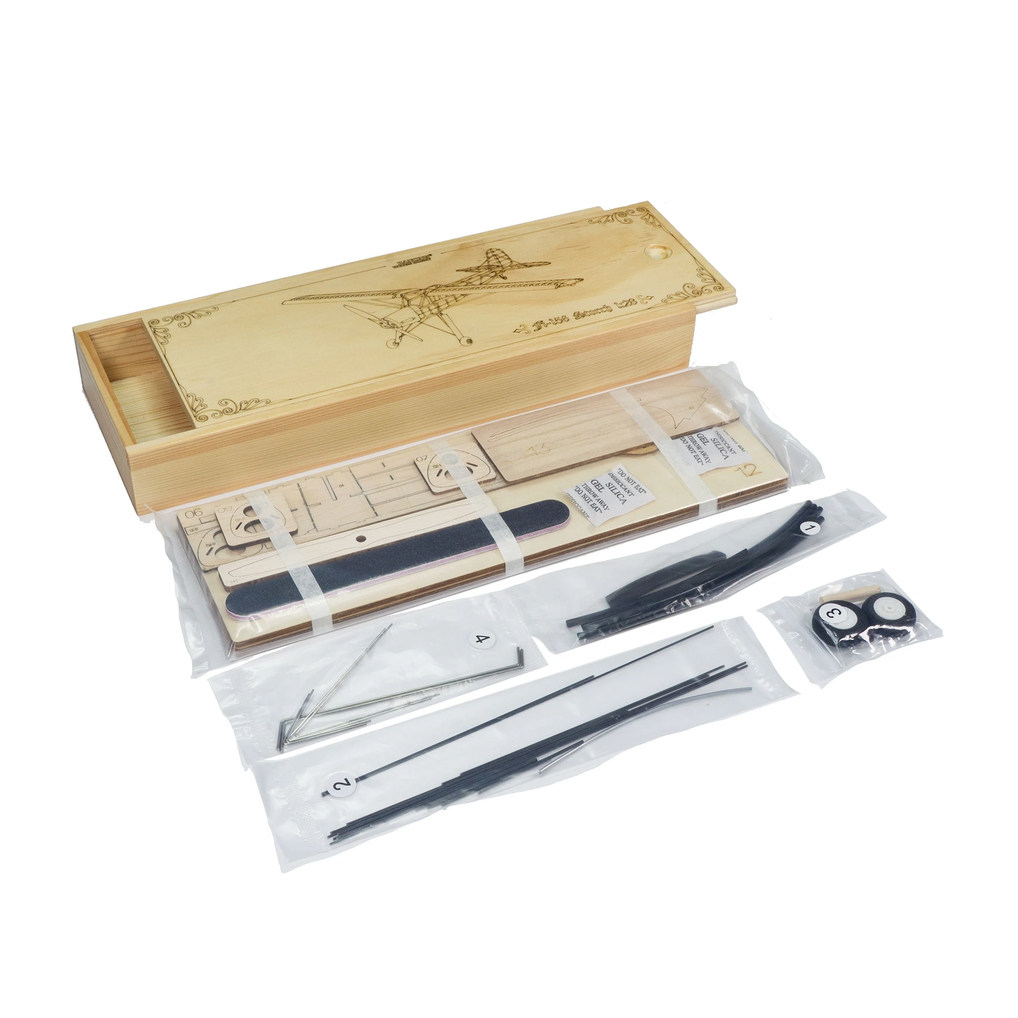 FI-156 500mm Vintage Balsa Wood Model Kit Laser Cut Static Aircraft DIY Display with Box view 6