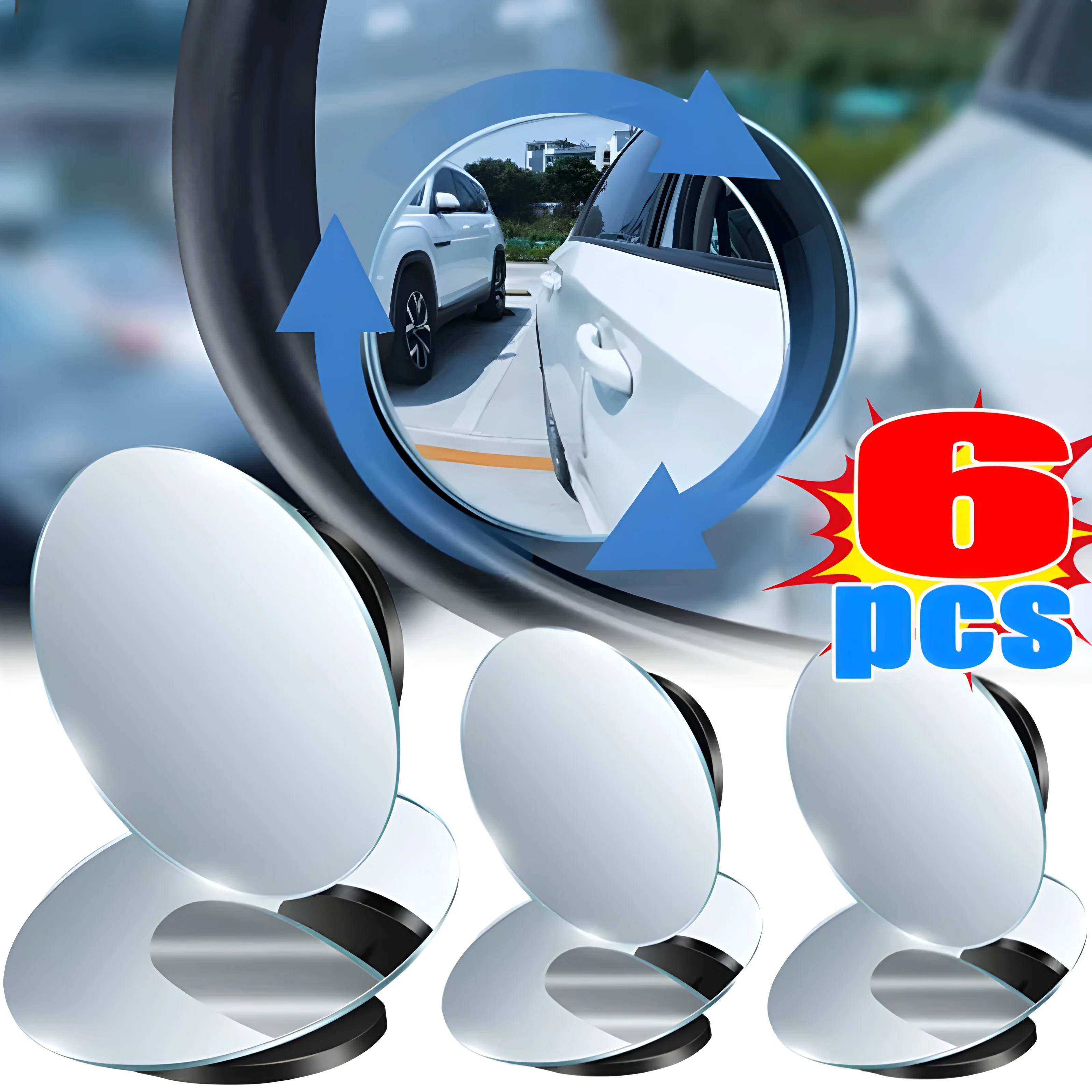 

New 360° Rotatable Car Reversing Blind Spot Mirror Wide Angle Round Blind Spot Mirrors Auxiliary Rearview Monitor Auto Parts