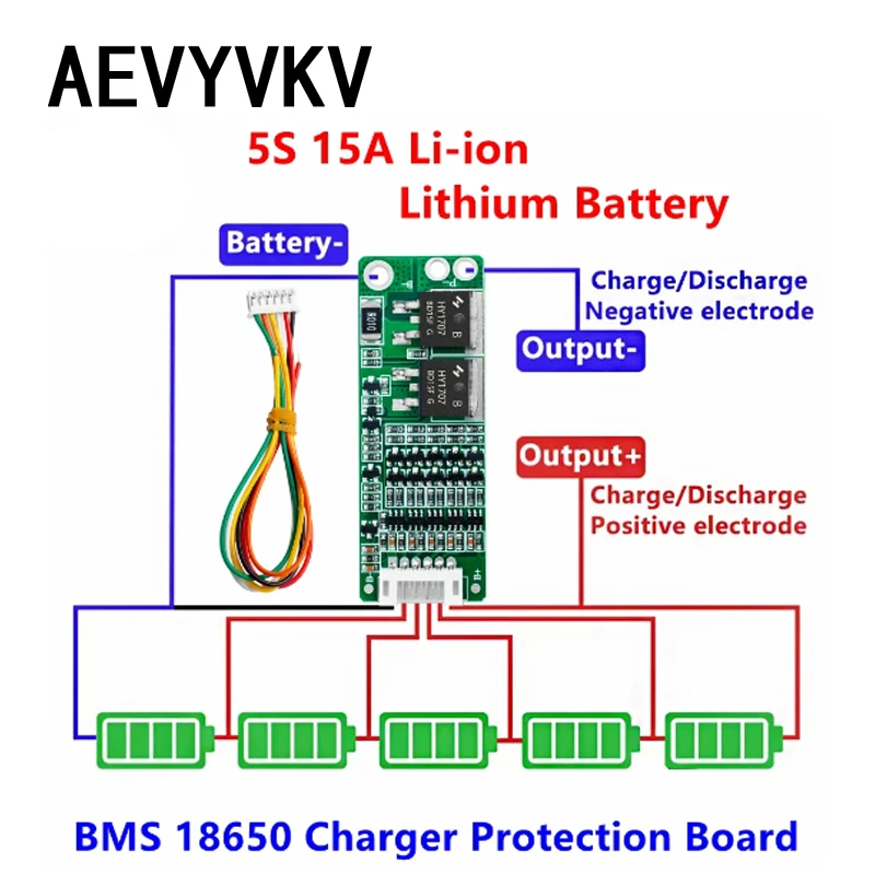 5S 15A Li-ion Lithium Battery BMS 18650 Charger module Protection Board 18V 21V Cell Protection Circuit charging board