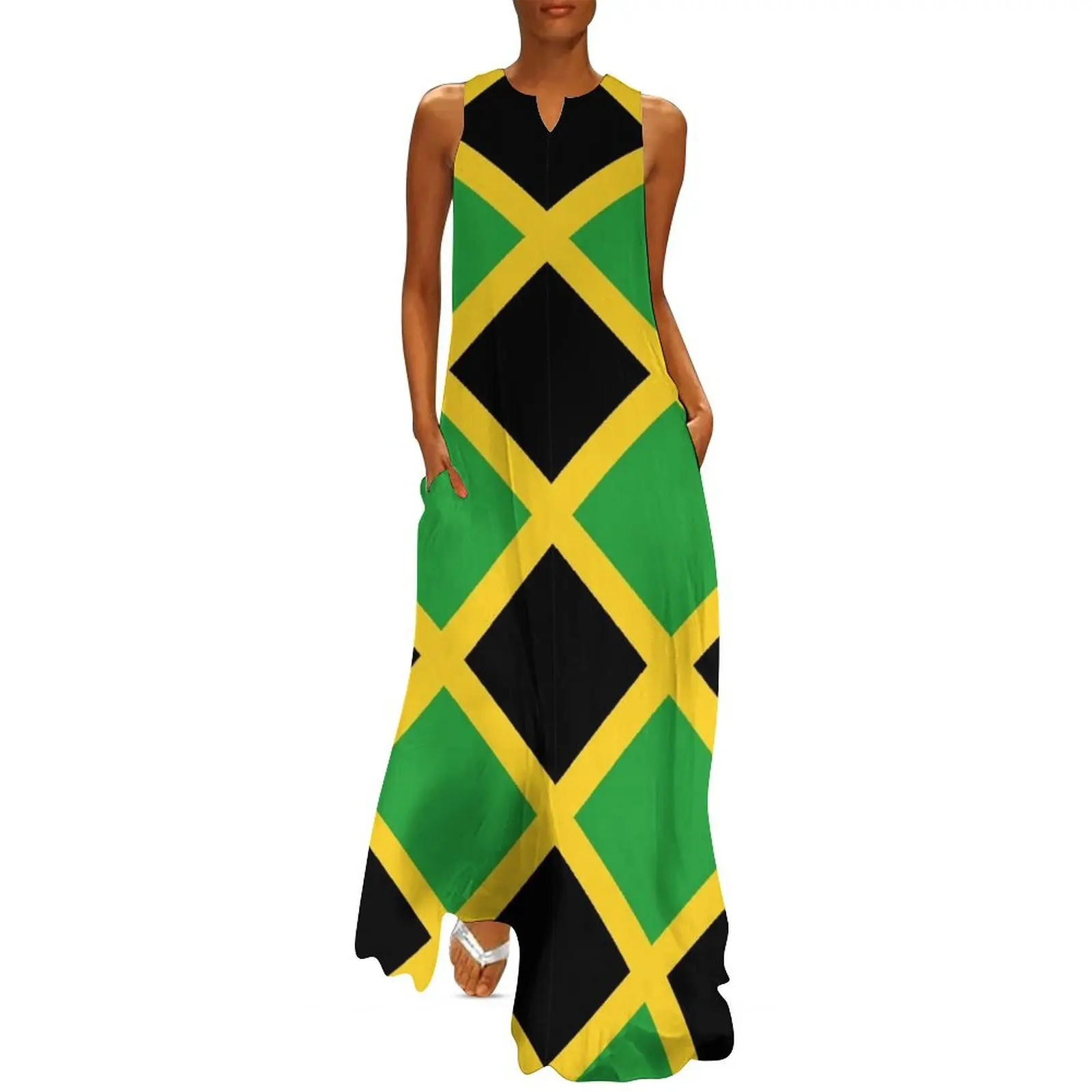 

Flag of Jamaica Long Dress summer woman dress 2025 summer women's suit Women's summer dresses Dress