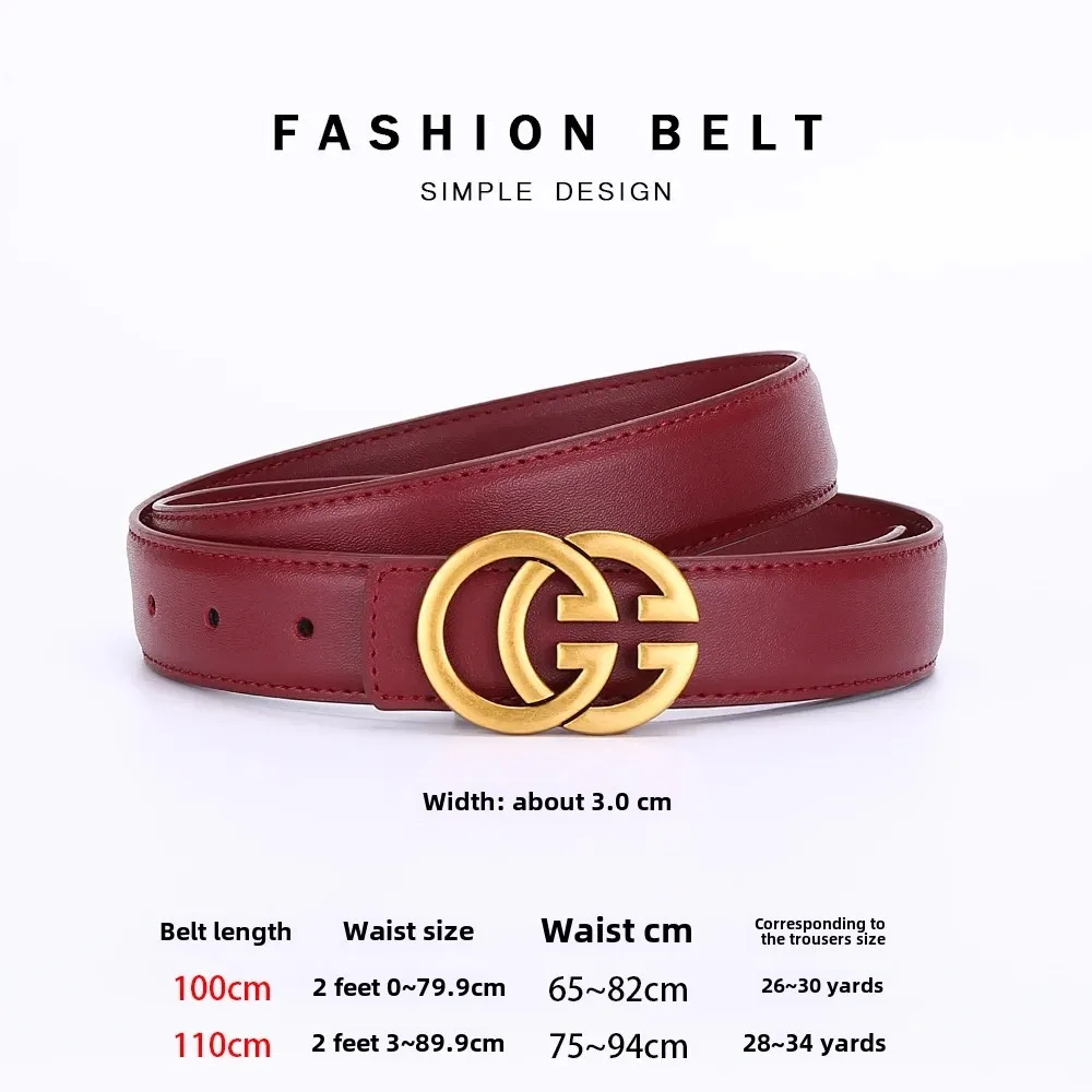 حزام نسائي عصري باللون الأحمر الخمري، حزام خصر عصري مزخرف، حزام أنيق متعدد الاستخدامات للسيدات على الطراز الكوري #3