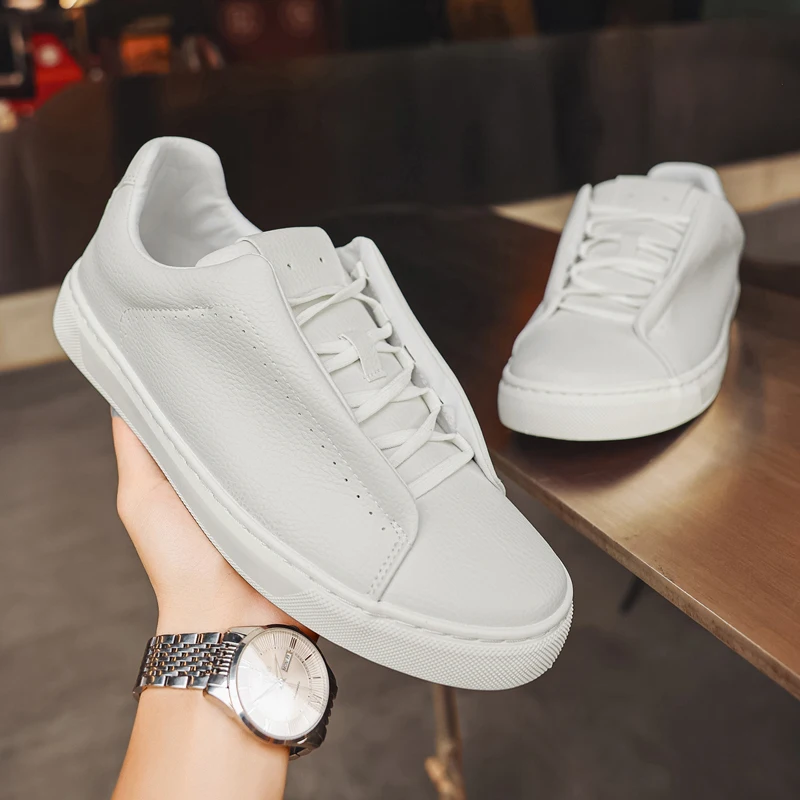 Men Trendy All-match Business Casual Skate Shoes, British Style Thick Sole Anti-slip Wear-resistant Casual Sports Sneakers