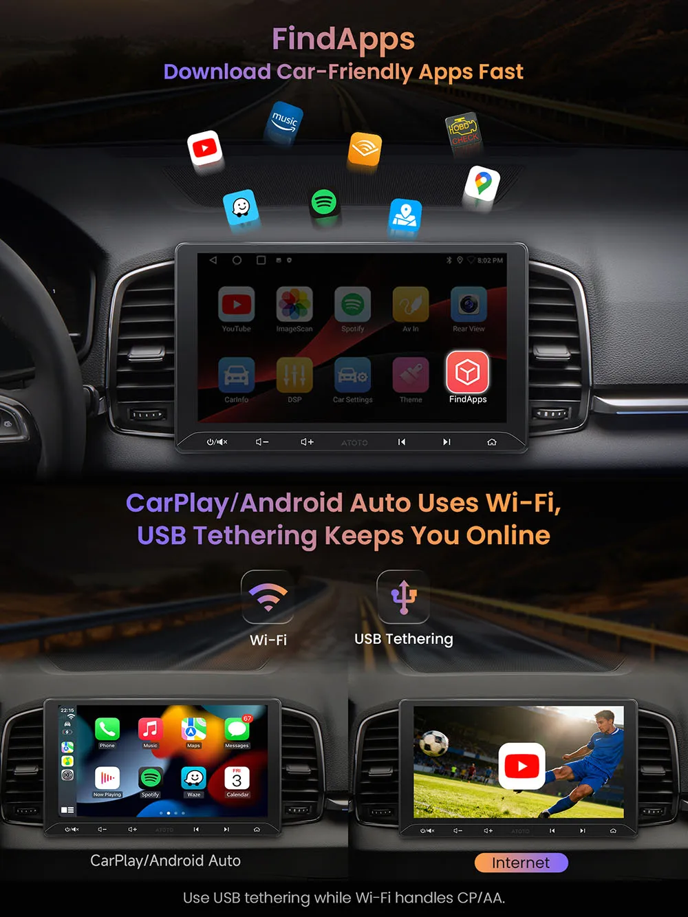 ATOTO A5LG211T 10.1 Inch Android Car Radio