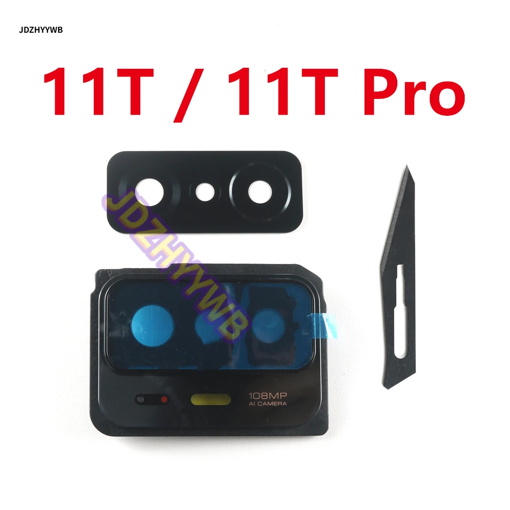 

Back Rear Camera Lens Glass with Frame Holder For Xiaomi Mi 11T Pro 11TPro Camera Frame with Lens Repair Parts