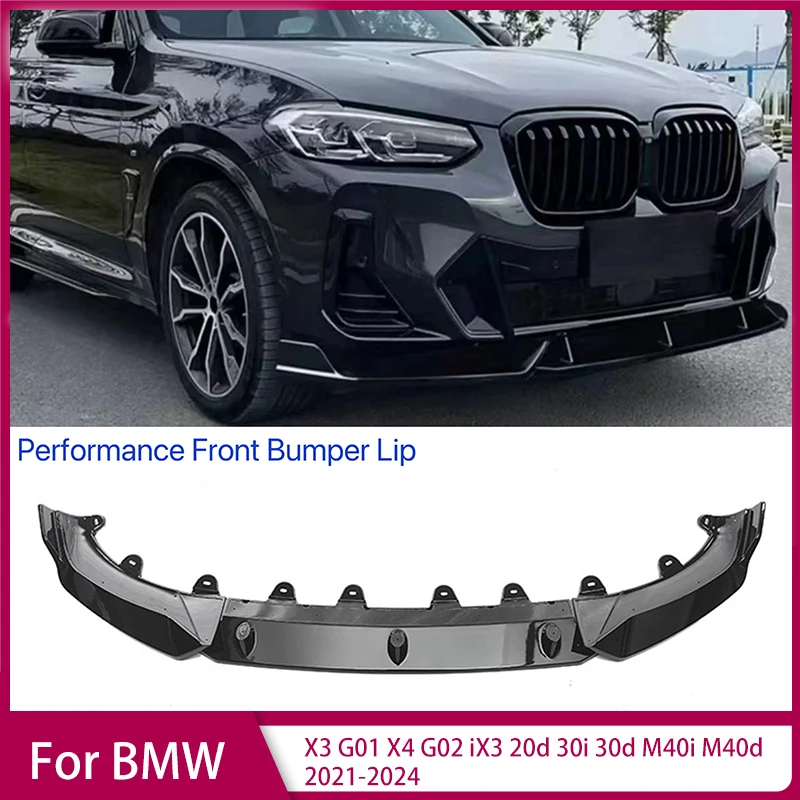 Front Bumper Splitter Lip for Bmw X3 G01 X4 G02 IX3 20d 30i 30d M40i M40d 2021-2024 Spoiler Diffuser Bodykits Bumper Protection