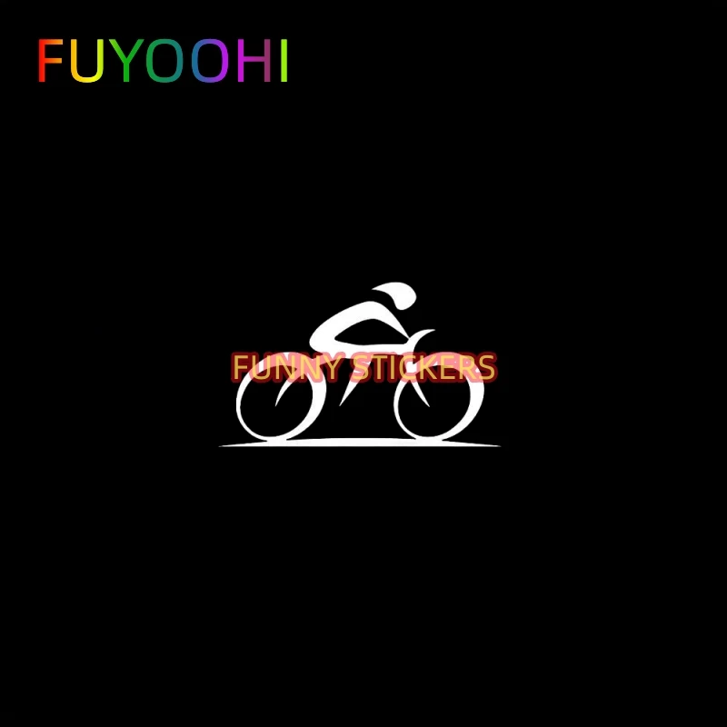 FUYOOHI Road Biker Bike With Rider NOK Decal Vinyl Sticker, Cars Trucks Walls Laptop White