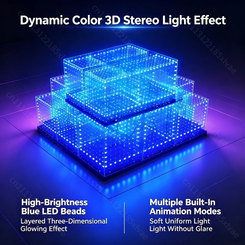 3D RGB LED Cube 8*8*8 Finished Kit, LED Matrix Module with Acrylic Case & IR Remote Control