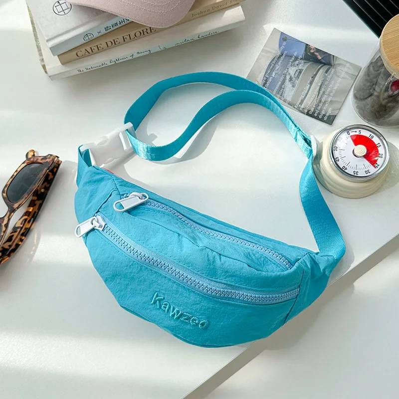 رسالة بلون الأولاد النايلون طبقة مزدوجة أكياس الصدر عارضة الرياضة الفتيات حقيبة كروسبودي المحمولة الاطفال حقيبة كتف الخصر حزمة