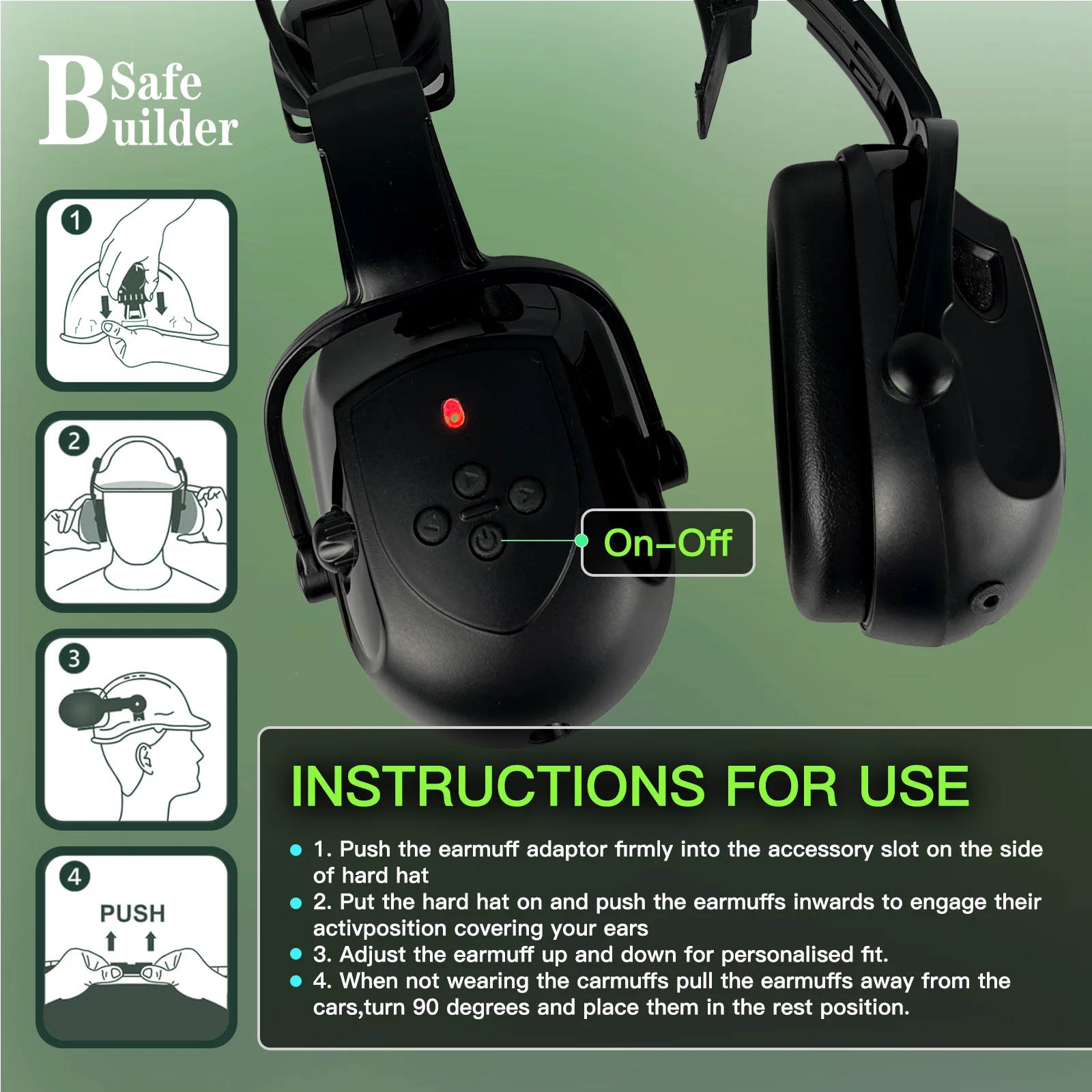 Forestry Chainsaw Tree Work Safety Helmet Vented Hard Hats w/Visor Bluetooth Ear Muffs Face Shield Outdoor Hardhats ANSI Z89.1