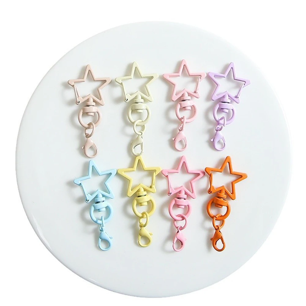 

10pcs/lot Colorful Metal Paint Baking Keychains Big Lobster Clasp Hooks for DIY Jewelry Making Supplies Wholesale
