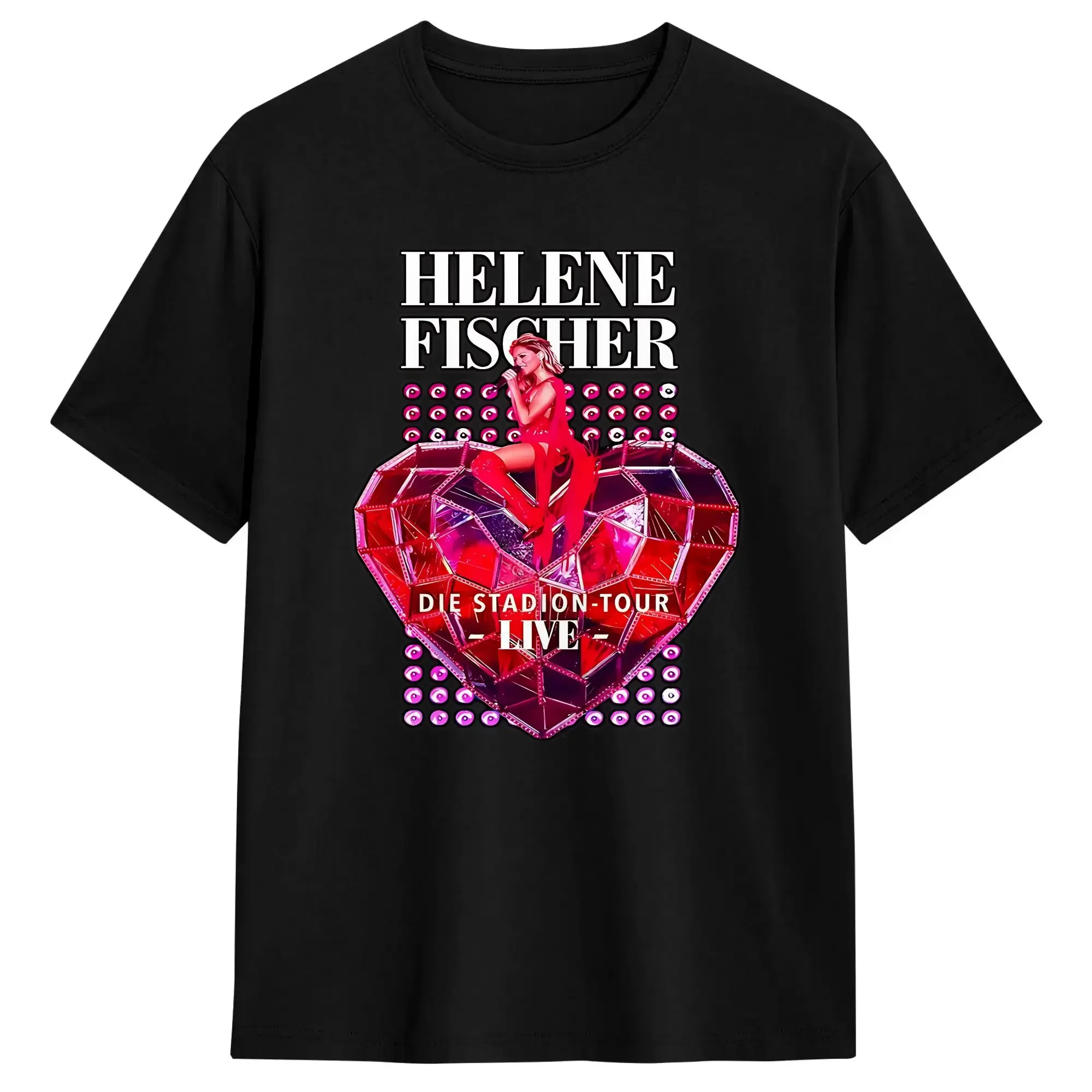 2026 Helene Fischer 360° Tour Concert T Shirts Men's  Cotton Novelty T-Shirt Round Collar  Tee Shirt Short Sleeve Clothing Tops