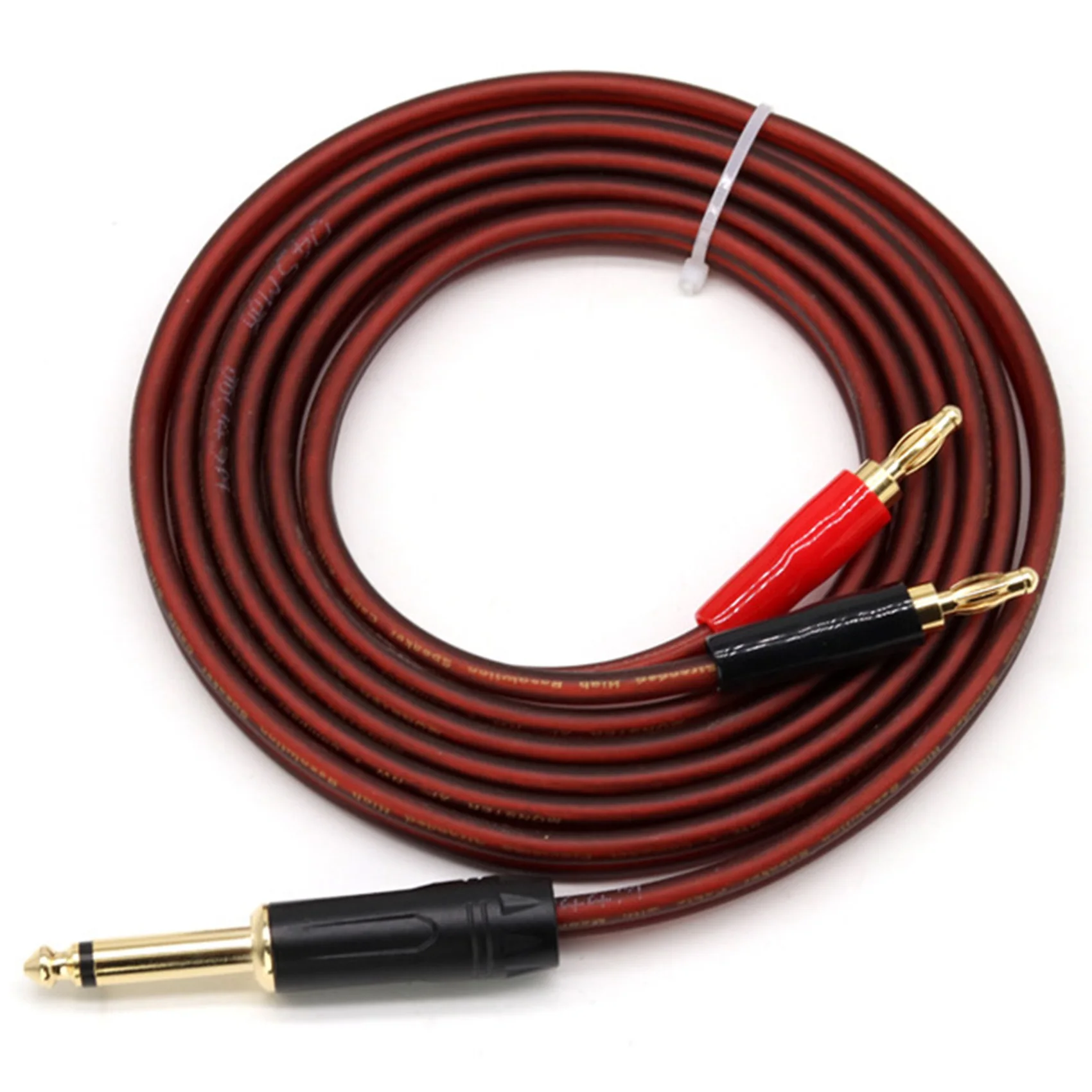 1/4 zu Bananen stecker, 6,35mm Phono-zu-Bananen-Stecker-Lautsprecher-Audio kabel, vergoldet 1,5 Stecker zu Doppel banane (m)