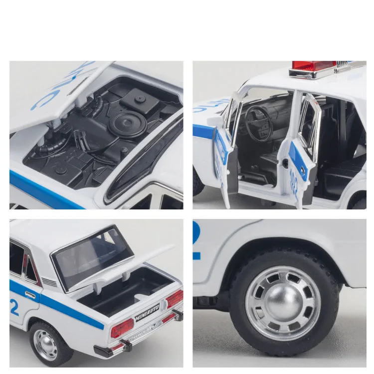 1:24 Scale LADA Police Car Diecast Alloy Model Collectable Toy Gifts for Children