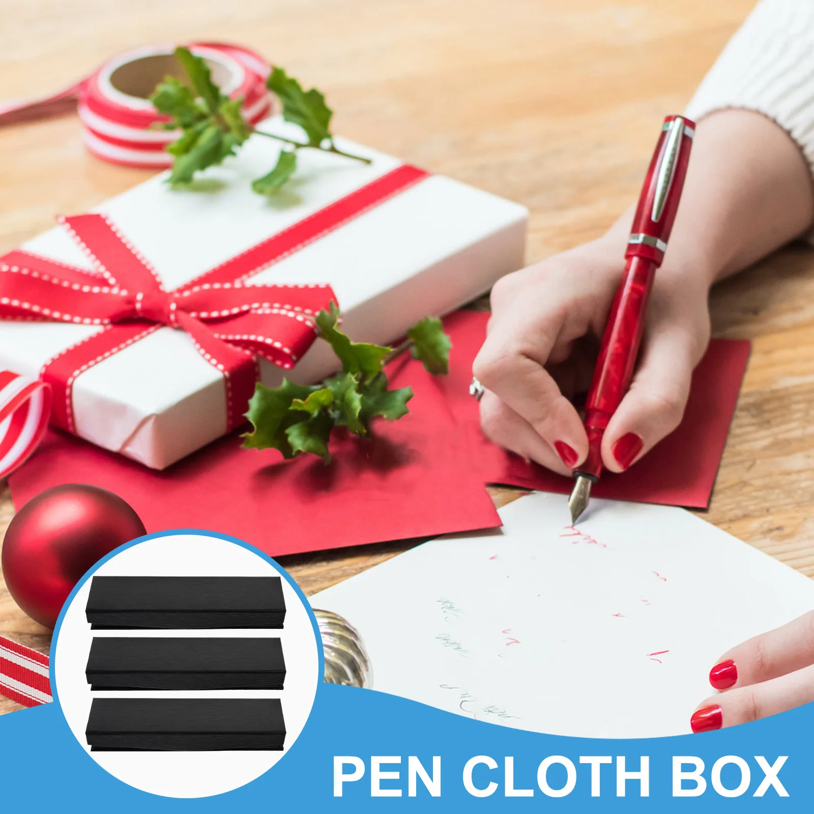 

3pcs Pen Case Organizer Retro Cloth Material Pen Holder Gift Packaging Single Display Case Empty Pencil Box For Adults