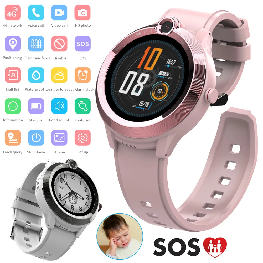 

4G Kids Smart Watch GPS Wifi Tracker Video Call With SIM Card Slot 680mAh Big Battery 1.28 Inch Screen Baby Smartwatch For Child