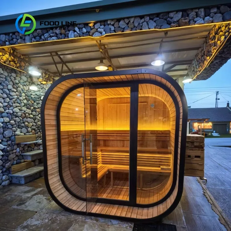 Custom Indoor Steam Sauna Room Glass Front Natural Wood Finish for Commercial Use Bulk Wholesale Discounts Save Money